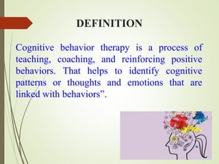 Cbt, milieu therapy, psychoanalytic theory | PPTX