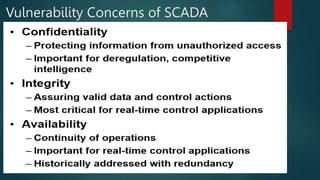 Vulnerability Concerns of SCADA
 