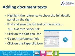 Highlight Reference Reference management - June 2019 | PPTX