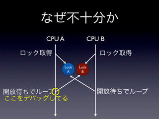 CPU A                 CPU B



        Lock   Lock
         A      B
 