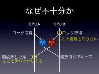 CPU A                 CPU B



        Lock   Lock
         A      B
 