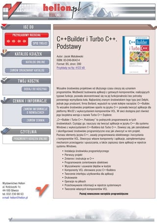 C++Builder i Turbo C++. Podstawy | PDF