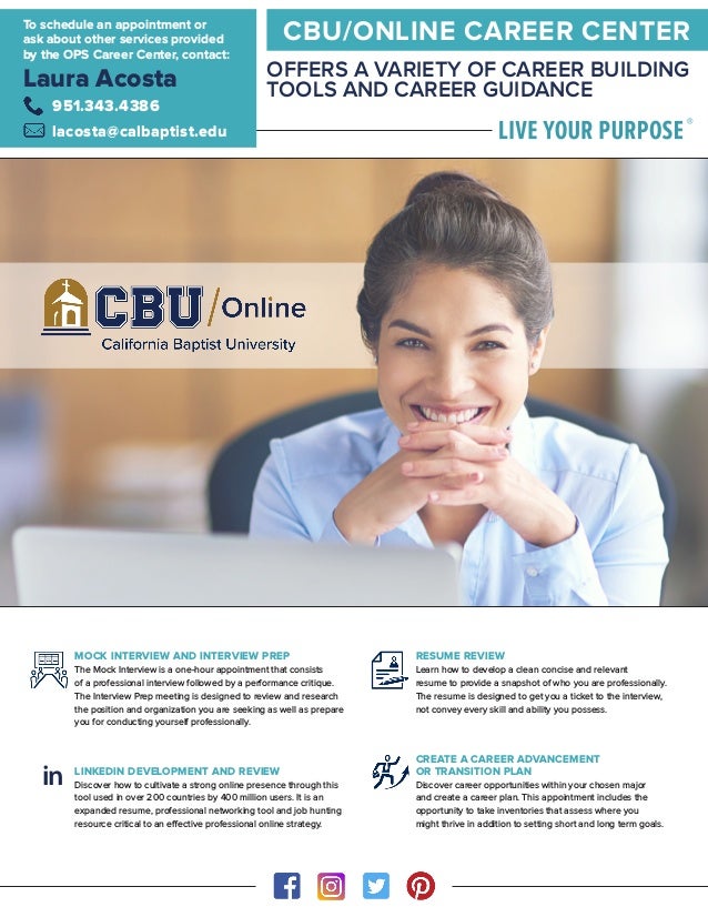 cbu online career center flyer career center resume review