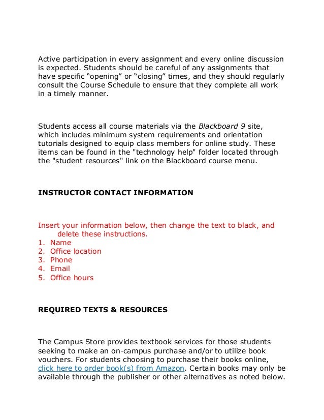 cbu online and professional studies syllabus