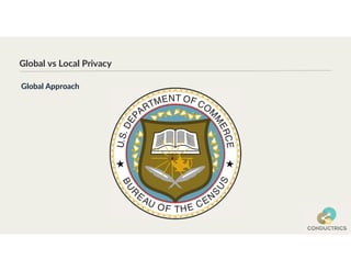 Global vs Local Privacy
Global Approach
 