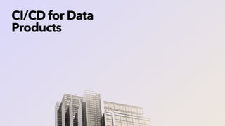 CI/CD for Data
Products
 