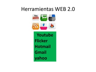 Herramientas WEB 2.0YoutubeFlickerHotmailGmailyahoo