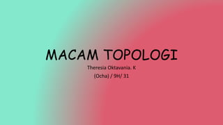 MACAM TOPOLOGI
Theresia Oktavania. K
(Ocha) / 9H/ 31
 