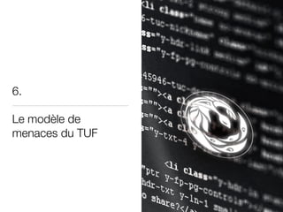 6.
Le modèle de
menaces du TUF
42
 