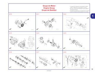 39
01.05.01
1
Grupo do Motor
Engine Group
Grupo de Bastidor
• O número de referência na ilustração do índice
pode ser diferente do que aparece no texto.
• Ref. No. on the index illustration may be different
from that in the text.
• El número de referencia en la ilustración de índices
puede ser diferente del que aparece en el texto.
M-10 M-11 M-12
M-13 M-14 M-15
M-16 M-17 M-18
 