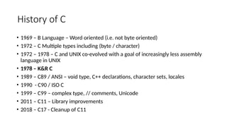 C language unit-1 .CC-01-History Available for instant download in ...