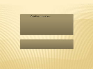 	Creative commonsเป็นรูปแบบสัญญาอนุญาตการใช้ลิขสิทธิ์  ซึ่งเป็นทางออกของปัญหาข้างต้น  เพราะในขณะที่เจ้าของผลงานยังคงได้รับความคุ้มครองตามกฎหมาย  ผู้นำผลงานไปใช้ก็ไม่ผิดกฎหมายแต่อย่างใด  เพียงแต่ต้องปฏิบัติตามสิทธิ์ที่เจ้าของอนุญาตให้ทำได้เท่านั้น         	เมื่อใช้สัญลักษณ์เหล่านี้  นั่นหมายถึงการมอบสิทธิบางอย่างให้กับสาธารณะในการนำผลงานของตนไปใช้ต่อ