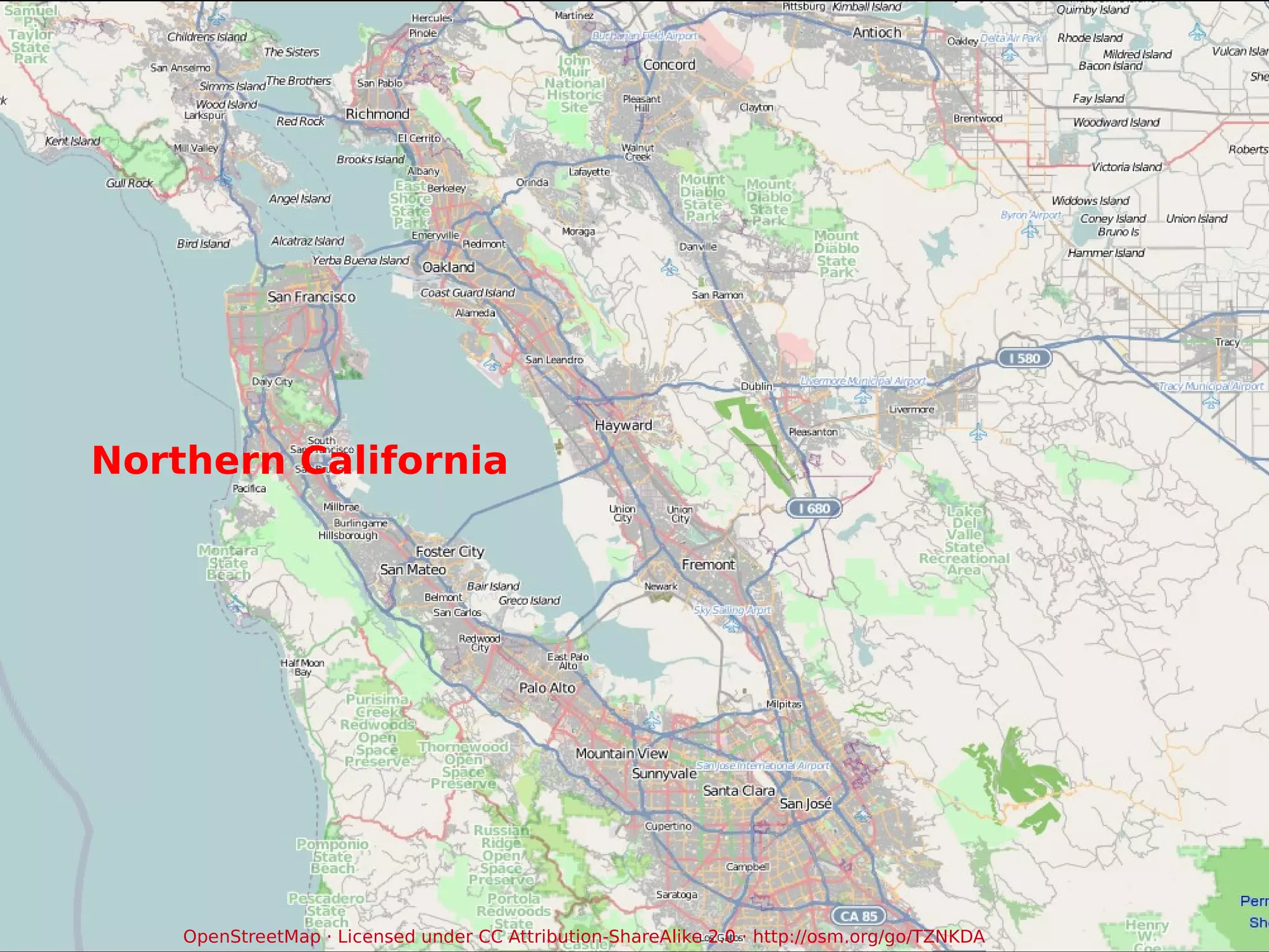 Northern California OpenStreetMap · Licensed under CC Attribution-ShareAlike 2.0 ·  http://osm.org/go/TZNKDA 