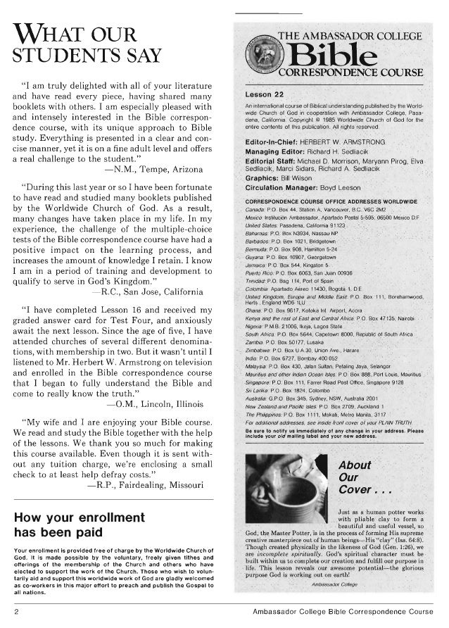 Bible Correspondence Course 22