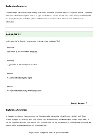 [2025] Prepare instantly with cc dumps isc2 | PDF