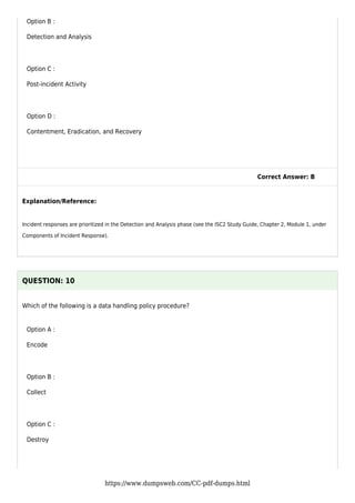 [2025] Prepare instantly with cc dumps isc2 | PDF