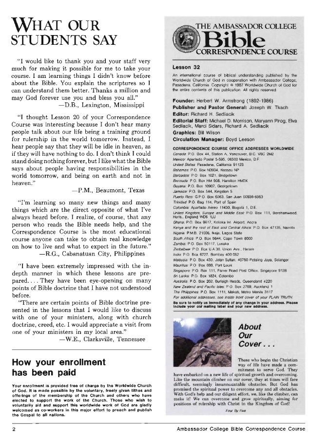 Bible Correspondence Course 32