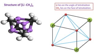 Structure of [Li -CH3]4 Li lies on the angle of tetrahedron
CH3 lies on the face of tetrahedron.
 