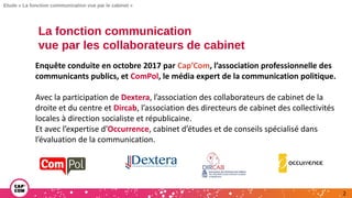 Enquête conduite en octobre 2017 par Cap’Com, l’association professionnelle des
communicants publics, et ComPol, le média ...