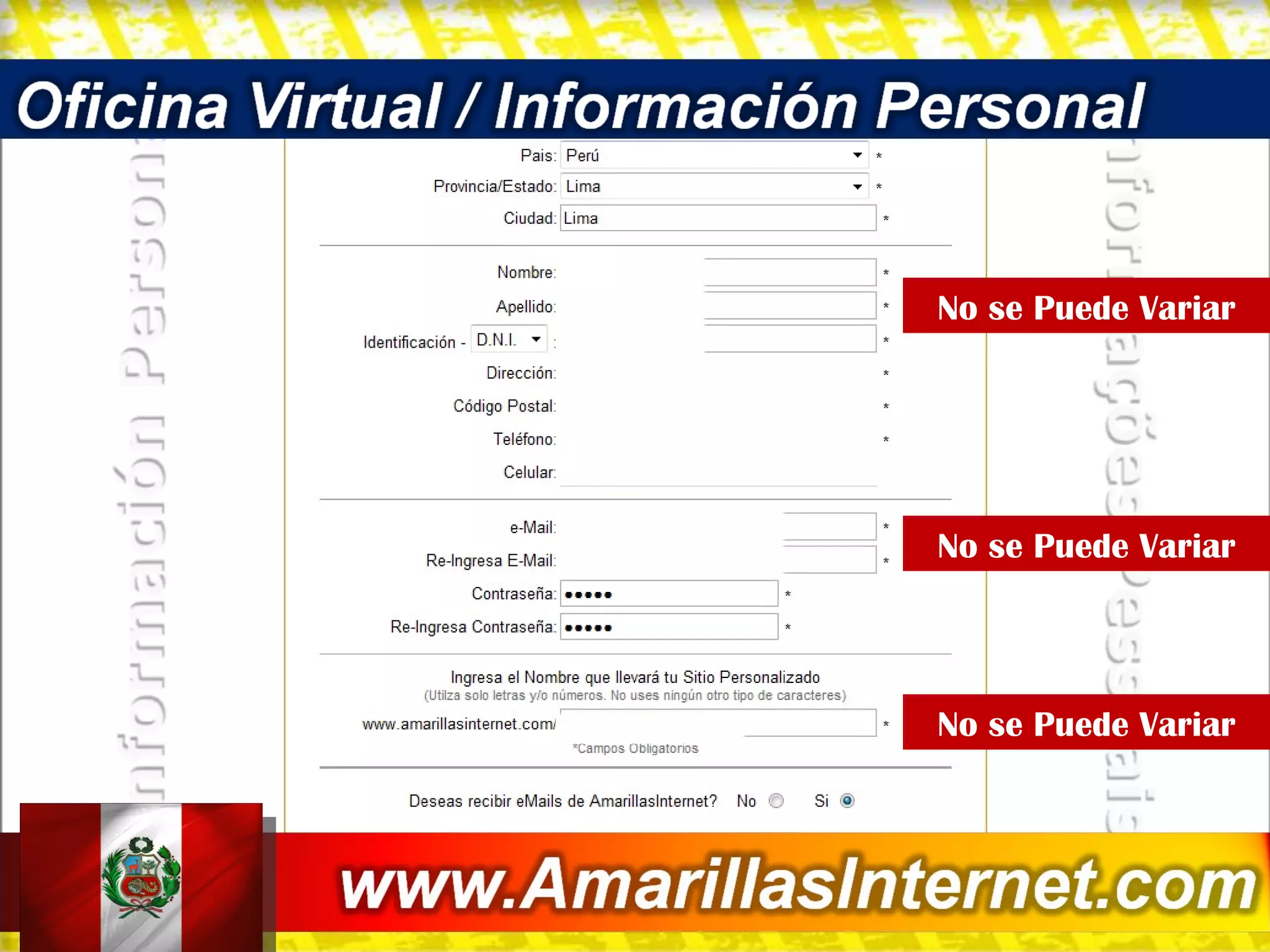 No se Puede Variar No se Puede Variar No se Puede Variar