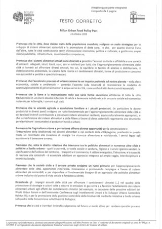 La presente copia informatica, destinata unicamente alla pubblicazione sull'Albo Pretorio on Line, e' conforme al documento originale ai sensi del D.Lgs. n.
82/2005. Il corrispondente documento digitalmente firmato e' conservato negli Archivi del Comune di Milano.
 