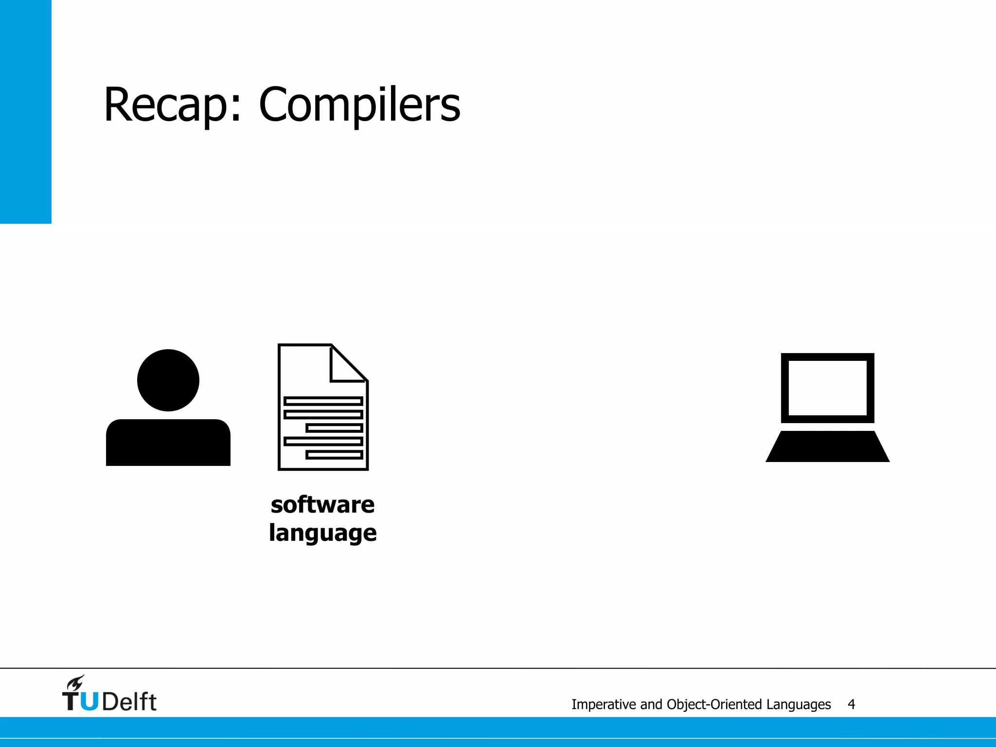 push 21
push 42
call _f
add SP 8
push BP
mov BP SP
mov AX [BP + 8]
mov DX [BP + 12]
add AX DX
pop BP
ret
pass parameter
Imperative and Object-Oriented Languages
Example: x86 Assembler
13
access parameter
new stack frame
modularity
old stack frame
free parameters
 