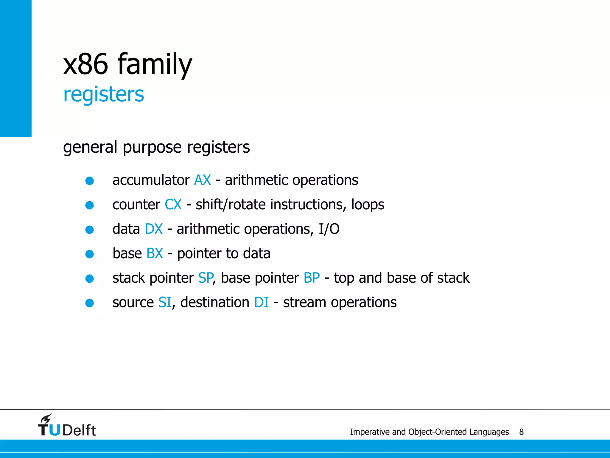 record types
Imperative and Object-Oriented Languages
Type Systems
record
• consecutively stored values
• fields accessible via different offsets
record type
• fields by name, type, position in record
• structural subtyping: width vs. depth
20
type R1 = {f1 : int, f2 : int}
type R2 = {f1 : int, f2 : int, f3 : int}
type R3 = {f1 : byte, f2 : byte}
 