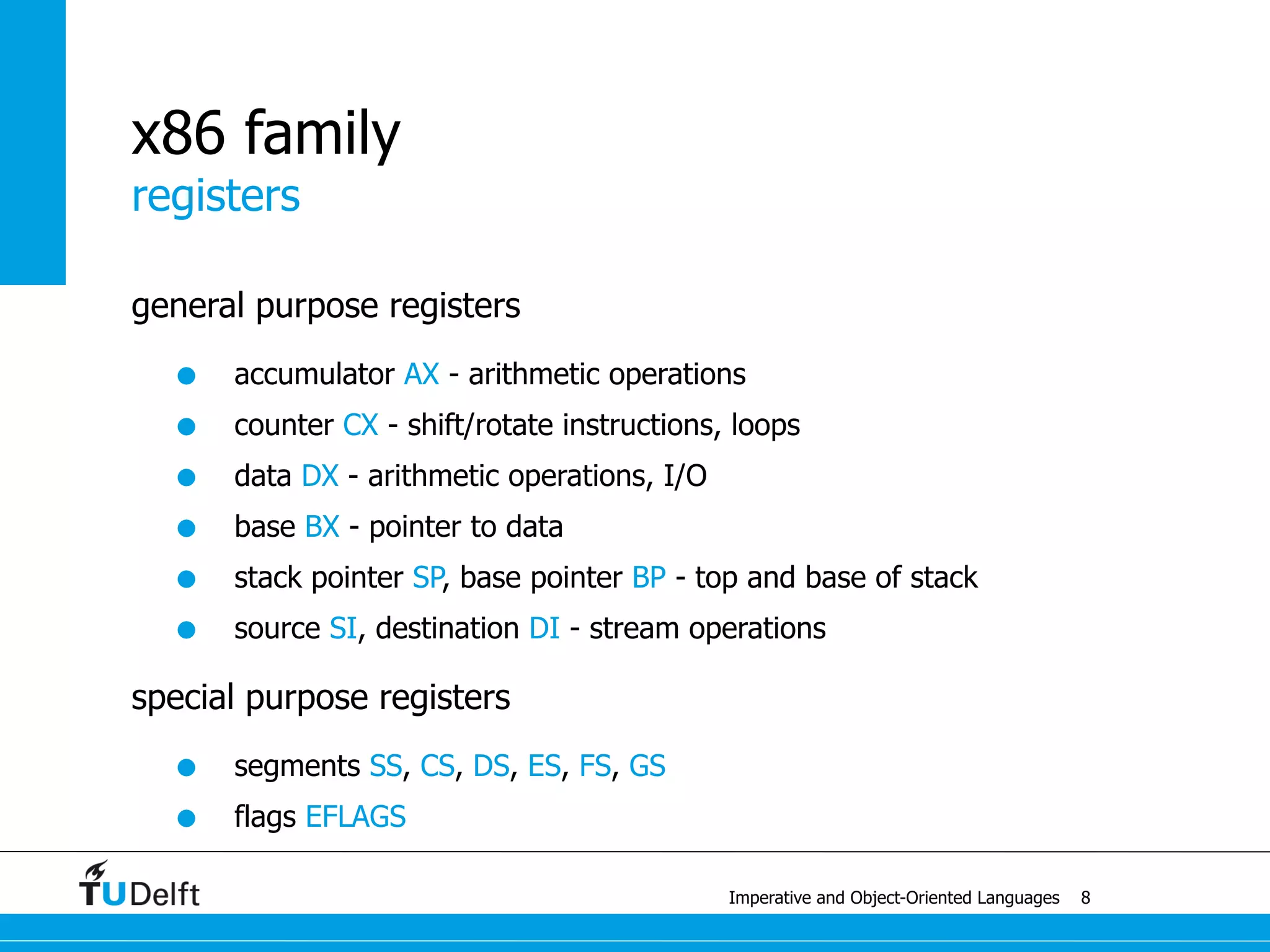 biology
Imperative and Object-Oriented Languages
Polymorphism
21
the occurrence of more than one form
 