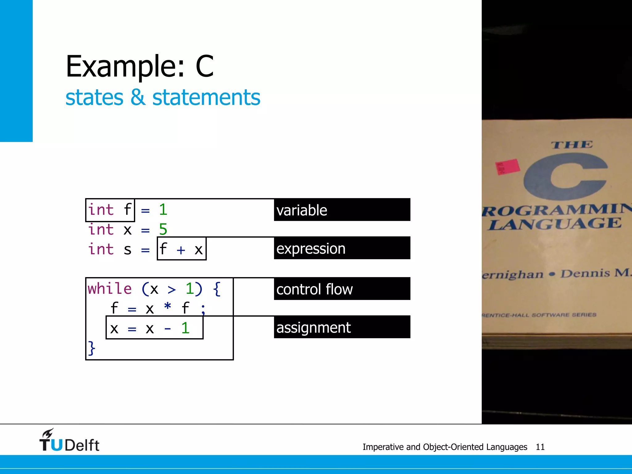 single dispatch
Imperative and Object-Oriented Languages
Example: Java
public class A {} public class B extends A {} public class C extends B {}
public class D {
public A m(A a) { System.out.println("D.m(A a)"); return a; }
public A m(B b) { System.out.println("D.m(B b)"); return b; }
}
public class E extends D {
public A m(A a) { System.out.println("E.m(A a)"); return a; }
public B m(B b) { System.out.println("E.m(B b)"); return b; }
}
35
A a = new A(); B b = new B(); C c = new C(); D d = new D(); E e = new E();
A ab = b; A ac = c; D de = e;
d. m(a); d. m(b); d. m(ab); d. m(c); d. m(ac);
e. m(a); e. m(b); e. m(ab); e. m(c); e. m(ac);
de.m(a); de.m(b); de.m(ab); de.m(c); de.m(ac);
 