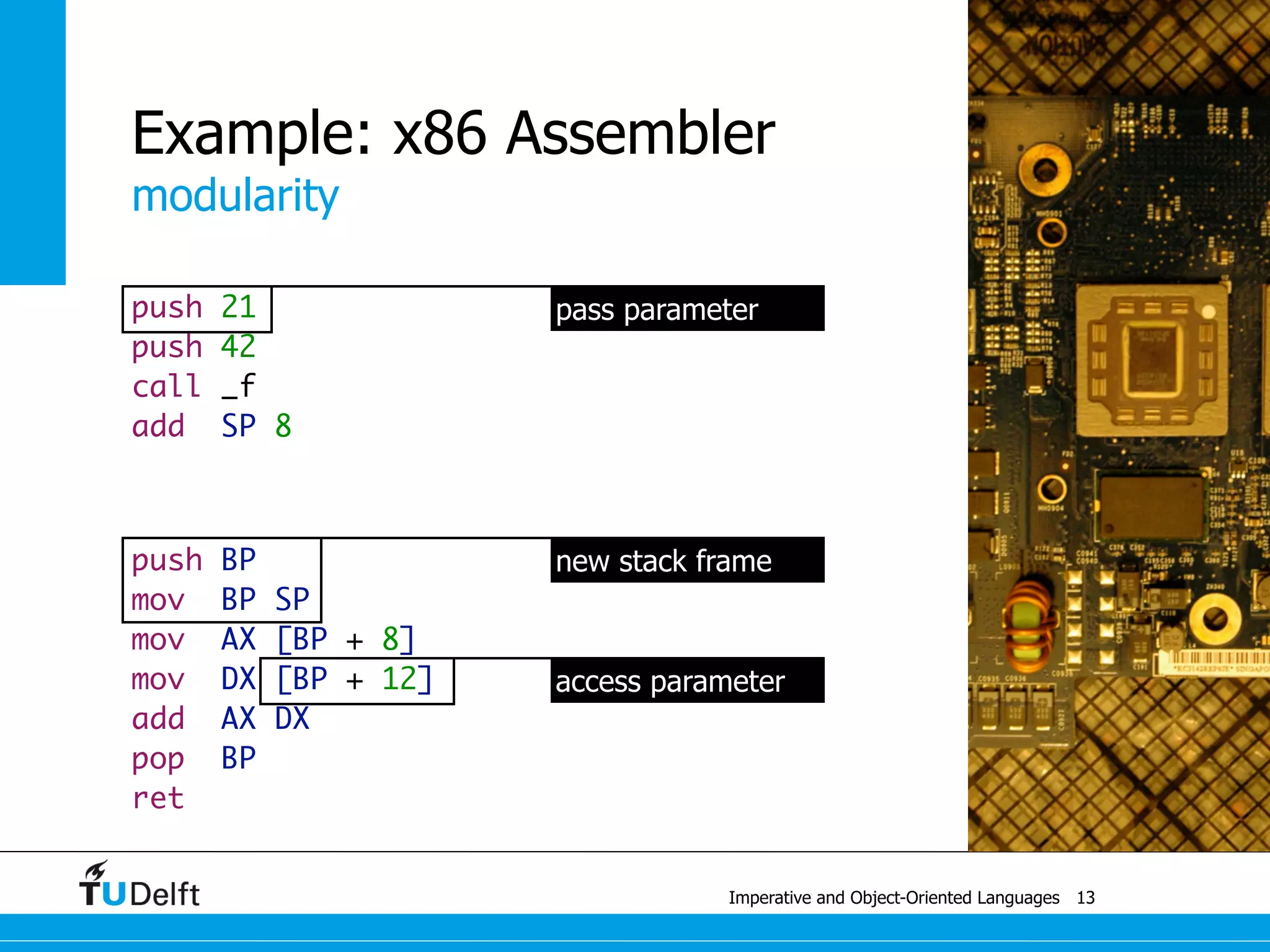 lessons learned
Imperative and Object-Oriented Languages
Summary
imperative languages
• state & statements
• abstraction over machine code
• control flow & procedures
• types
object-oriented languages
• objects & messages
• classes
• inheritance
• types
44
 