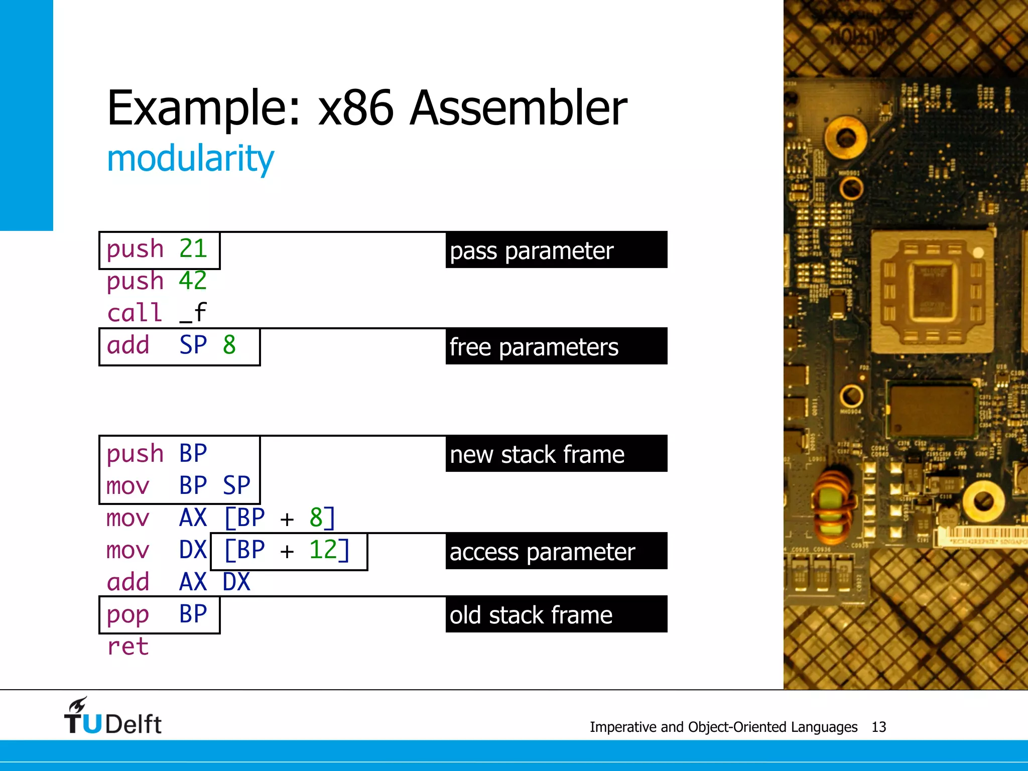 coming next
Imperative and Object-Oriented Languages
Outlook
declarative language definition
• Lecture 1: Grammars and Trees
• Lecture 2: SDF and ATerms
• Lecture 3: Name Binding and Type Systems
• Lecture 4: Term Rewriting
• Lecture 5: Static Analysis and Error Checking
• Lecture 6: Code Generation
Lab Sep 12
• get used to Eclipse, Spoofax, and MiniJava
46
 
