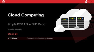 Cloud Computing Simple REST API in PHP: Read | PPTX