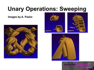 Unary Operations: Sweeping
Images by A. Pasko
 