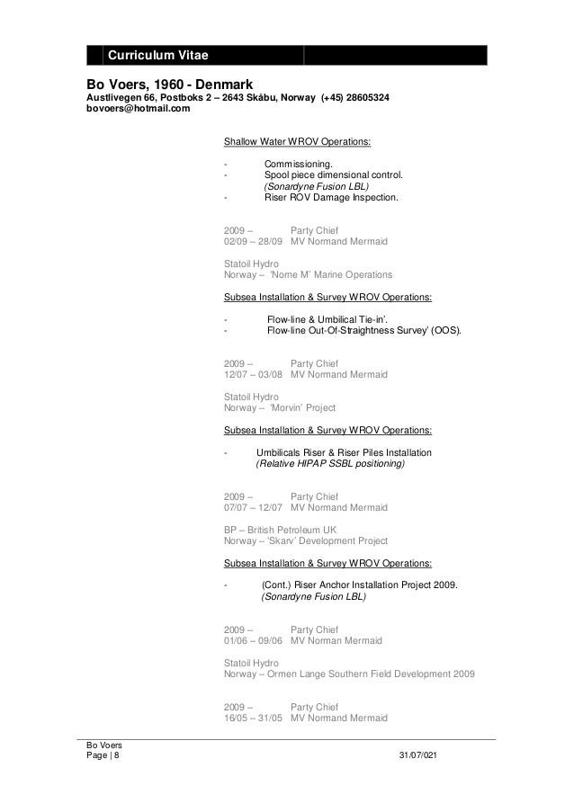 CV PCBOVOERS 30012016 UK INT Survey CV Template 2016