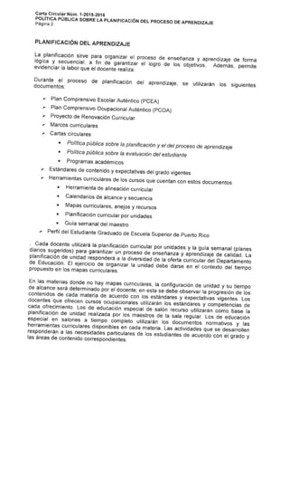 Cc # 1 2015-2016 Planificación del Aprendizaje