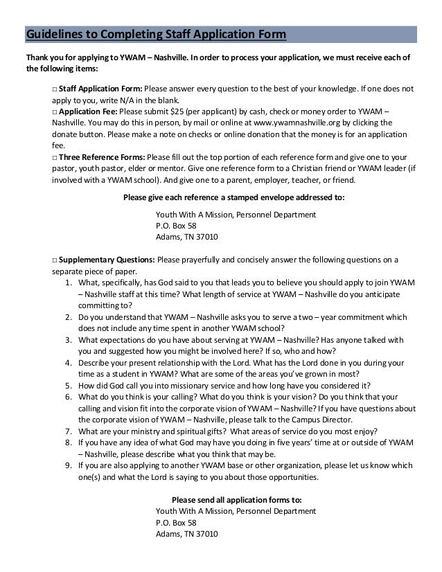completing application forms