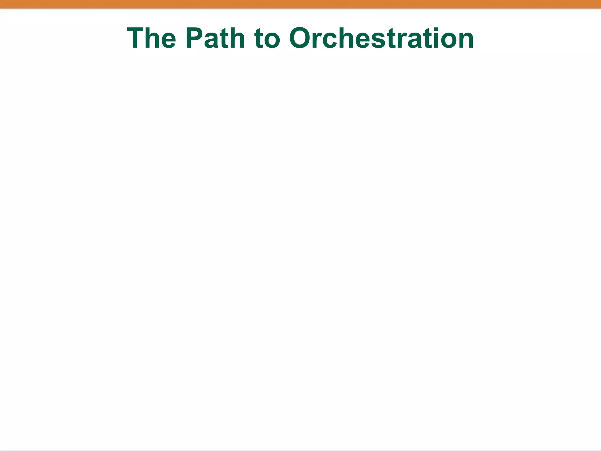 The Path to Orchestration
 