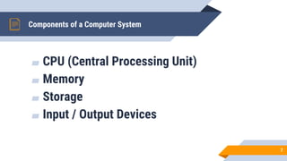 cc112 prog 1 topic 1.pptx | Operating Systems | Computer Software and ...