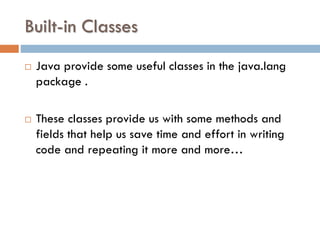 Built-in Classes in JAVA | PDF
