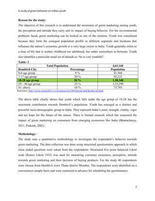 A study of Green Behaviour on Indian youth | PDF