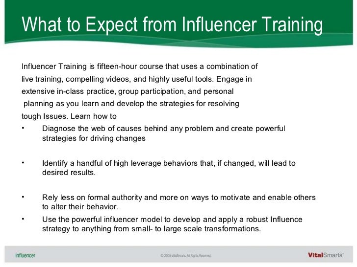 Crucial Conversations and Influencer