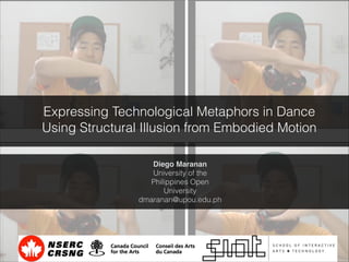 Expressing Technological Metaphors in Dance
Using Structural Illusion from Embodied Motion
!1
Diego Maranan
University of the
Philippines Open
University
dmaranan@upou.edu.ph
 