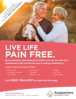 27www.compassandclock.com/
Health Care
LIVE LIFE
PAIN FREE.By proactively controlling your health, you can be pain-free,
i...