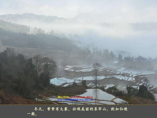     冬天，常常有大雾，壮观美丽的哀牢山，犹如仙境一般。 
