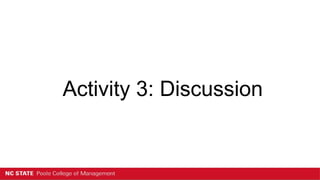 Activity 3: Discussion
 