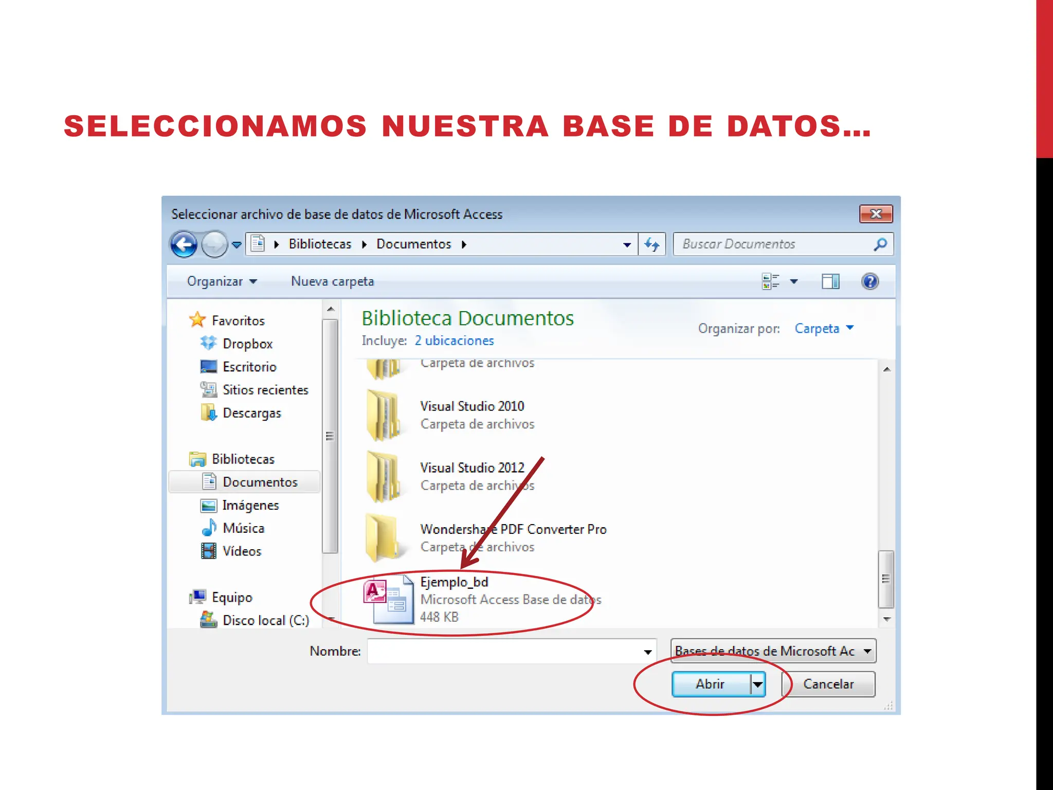 SELECCIONAMOS NUESTRA BASE DE DATOS…
 
