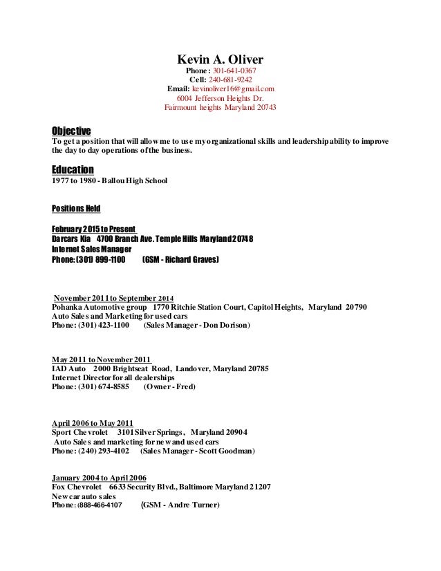 kevin s resume
