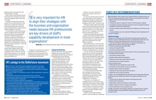 64 65ISSUE 15.9 HRMASIA.COM ISSUE 15.9 HRMASIA.COM
CORPORATE LEARNING CORPORATE LEARNING
However, she says it should be as
practical as possible, and not just
theoretical.
“As directors will also need to deal with
other staff members, their leadership
development should be completed by an
emphasis on growing their emotional
intelligence (EQ) as well,” elaborates Ong.
“Numerous studies conducted by entities
such as the Harvard Business School and
Stanford University have shown that the
difference between a successful leader
and one that is struggling is how much
they have developed their EQ.”
Ong further explains HR professionals
can gain a better understanding of what
really motivates their colleagues and how
to handle conflicts in a more effective
way by not being drawn in by other
people’s emotions.
“More likely than not, it will also bring
them more clarity about how to prioritise
tasks as they will have better control over
their own emotions and a cooler head when
it comes to making decisions,” she says.
“Last but not least, by attending such
programmes, they will be dealing with
people they might not usually meet at
work, thereby expanding the range of their
expertise when it comes to managing HR.”
Vincent Yeo, Director of Operations
and Service Support at SIM Professional
Development says the core skills
and competencies required by every
professional are “personal mastery”,
people management, business alignment
and organisational alignment.
“It is very important for HR to align
their strategies with the business
and organisation needs because HR
professionals are key drivers of staff’s
capability development in most
organisations,” he explains.
“They have to be competent at
managing culture and nurturing strong
values that enable teams to work towards
common goals – especially so as the teams
are more diverse in composition today.”
Yeo says talent management is another
key area, with today’s workforce being
increasingly mobile.
“Relevant areas include employee
retention, talent development, developing
Plugging the HR skill gaps
Ong says while there are many common
programmes that can help both HR
professionals and directors, the needs of
HR professionals may be different.
“An HR professional is also often
expected to effectively pass on their
knowledge and experience to their
juniors. For all these reasons, an
ambitious HR professional needs to hone
their coaching skills: by doing so, they
will have a better understanding of what
people really want and how to handle or
avoid potential disputes. They will also
have a clearer vision of what motivates
their colleagues,” she explains.
“Finding a good coach training
programme is not easy and I recommend
choosing one that is internationally
recognised, where the backgrounds of
the participants are diverse and where
the trainers are certified and easily
approachable.”
“The more challenging the programme
is, the more you will benefit from it at
work,” she says.
When it comes to directors, Ong is
“convinced” that leadership development
can further benefit their careers.
Along with a national push to enhance
the skillsets of HR professionals in
Singapore, executive education is also
increasingly becoming another avenue
for learning and development.
At the HR Manpower Seminar organised by the Singapore Workforce Development Agency and
held at the Lifelong Learning Institute on May 26, three key recommendations were proposed
to enhance the skill sets of HR professionals in Singapore.
These include:
•	 To develop interventions to champion the interests of the HR profession in Singapore
•	 To strengthen the education and training infrastructure to build a sustainable skills pipeline
throughout the lifecycle of the HR professional
•	 To create and enhance shared industry infrastructure to facilitate access to HR services and
expertise
The recommendations arose from a study titled HR Manpower Study: Strengthening the HR
Profession in Singapore.
Additional findings
According to the HR Manpower Study, 23% of the 831 organisations polled signalled their
intentions to expand or establish their HR function. To complement the expansion plans, they
planned for an average of three additional recruits each over the next three years.
Of the firms that signalled they had ambitions to expand their HR departments, the
functions which were most in need of new resources included:
•	 Performance, Remuneration and Benefits (65%)
•	 Learning and Development (64%)
•	 Recruitment and Resourcing (62%)
The study also deduced the present and future priorities for HR. The present priorities include:
•	 Recruiting to fill vacant positions
•	 Ensuring timely execution of payroll
•	 Managing employee relations and engagement
•	 Retaining crucial skills and experience within the business
•	 Enabling the business to improve productivity
The future initiatives include:
•	 Collaborating with senior management on people strategy
•	 Ensuring that succession planning is in place for key positions
•	 Managing employee relations and engagement
•	 Retaining crucial skills and experience within the business
•	 Enabling the business to improve productivity
In addition, the survey highlighted that more than 80% of the firms indicated that HR training
and HR experience were preferred when hiring for HR managerial and strategic level job
positions.
The future skills and character traits required for HR professionals include:
•	 Strategic partner to the business
•	 Change agent to facilitate the development of human capital
•	 Mediator to balance the interests of employers and employees.
•	 Effective administrator to ensure operational success.
The WDA in collaboration with the Ministry of Manpower, International Enterprise Singapore
and SPRING Singapore commissioned KPMG to conduct the study between June and
December last year.
HR’s pledge to the SkillsFuture movement
On May 20 this year, a group of 50 companies highlighted their support for the national
SkillsFuture movement. They participated in the SkillsFuture employers’ pledge ceremony
organised by the Singapore National Employers Federation (SNEF) and supported by the Singapore
Workforce Development Agency (WDA).
According to the WDA, the 50 organisations, made up of SMEs and multinationals, pledged their
commitment to:
•	 Adopt progressive HR practices that recognise skills-based career progression
•	 Provide employment opportunities and structured training pathways for all Singaporeans
•	 Support lifelong learning for existing workers
•	 Foster a culture of lifelong learning within their organisations
The event also featured a Memorandum of Understanding between SNEF and WDA to unveil a new series
of masterclasses that will boost employers’ capabilities to adopt progressive, forward-looking HR practices.
These masterclasses will help SMEs and multinationals through the following ways:
•	 Learning and development programmes for acquiring and developing talent
•	 Processes and strategies for nurturing the next generation of company leaders
•	 Methods for evaluating individual performance against organisational goals
The inaugural masterclass, titled “Winning the War for Talent”, was conducted in July.
Another five masterclasses, benefitting 300 employers, will be rolled out over the next two years.
different cultures or generations will
definitely help,” she says.
Ong’s assertion that HR professionals
will benefit from training has also been
echoed by Singapore Labour chief Chan
Chun Sing.
During the inaugural HR Leadership
Summit in June, Chan noted that it was
imperative to upskill the competency
levels of HR practitioners so they can
assume leadership roles in organisations
based in Singapore or overseas.
“On the whole, we hope that working
with the Singapore HR Institute (SHRI)
and Association of Small and Medium
Enterprises (ASME), we will have a
roadmap, a progressive skills ladder for
HR professionals, ranging from how
they manage a small enterprise with 10
employees to a multinational corporation
with thousands of employees,” Chan told
ChannelNewsAsia.
He also revealed that the National
Trades Union Congress (NTUC) will
partner with bodies such as the ASME
and SHRI to advance skill sets. This will
enable HR practitioners to, for example,
better comprehend matters such as the
Industrial Relations Act.
“It is very important for HR
to align their strategies with
the business and organisation
needs because HR professionals
are key drivers of staff’s
capability development in most
organisations”
Vincent Yeo, Director of Operations and Service Support, SIM Professional Development
THREE KEY RECOMMENDATIONS
 