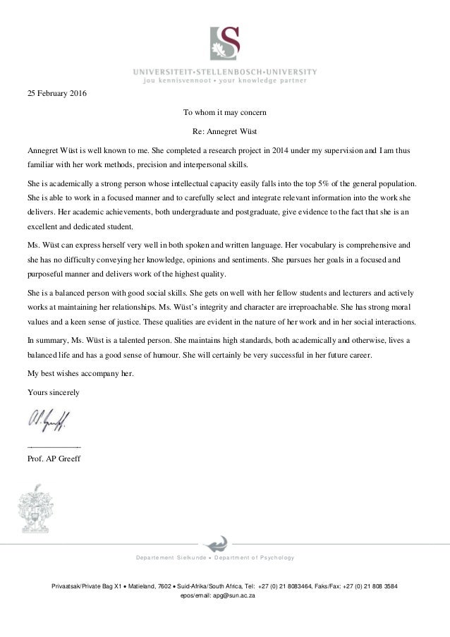 Prof Greeff Getuigskrif