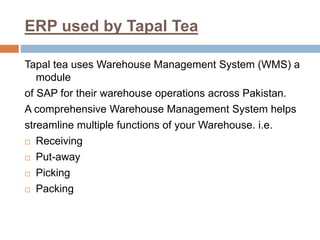 Analysis of WMS in Tapal tea | PPTX